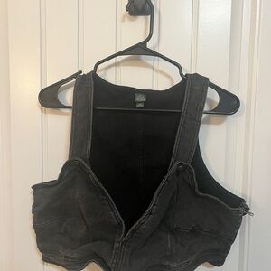 Black Denim Corset Top